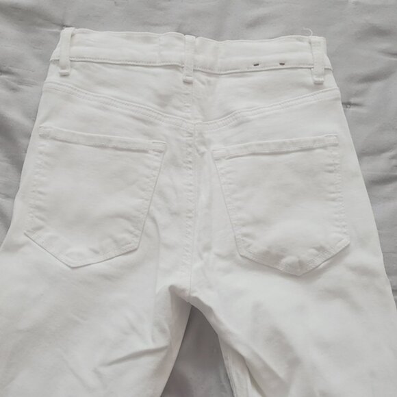 GARAGE White Retro High Rise Skinny Fringe Jeans - Picture 14 of 16